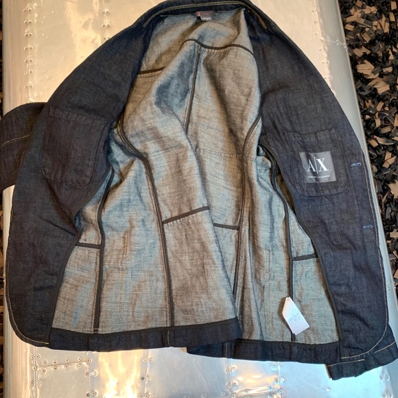 Armani Exchange Denim Blazer Sport Jacket - Picture 6 of 11